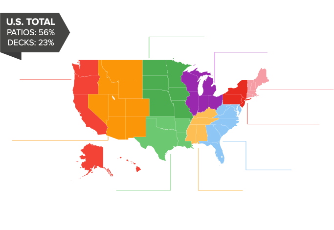 Map of patios and decks