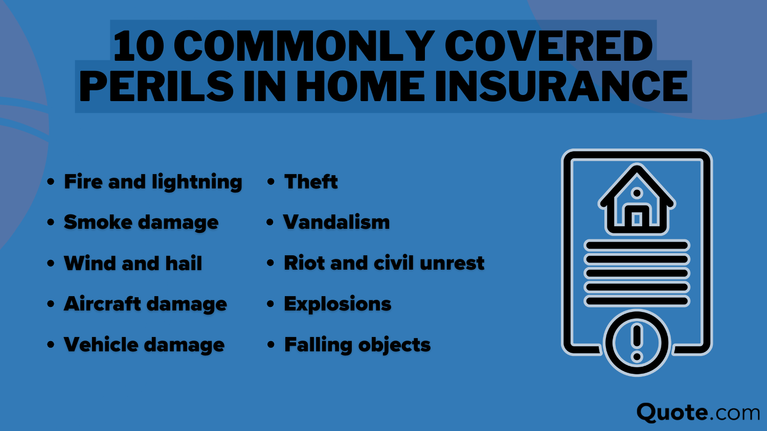 understand the 8 types of homeowners insurance policies: 10 Commonly Covered Perils in Home Insurance